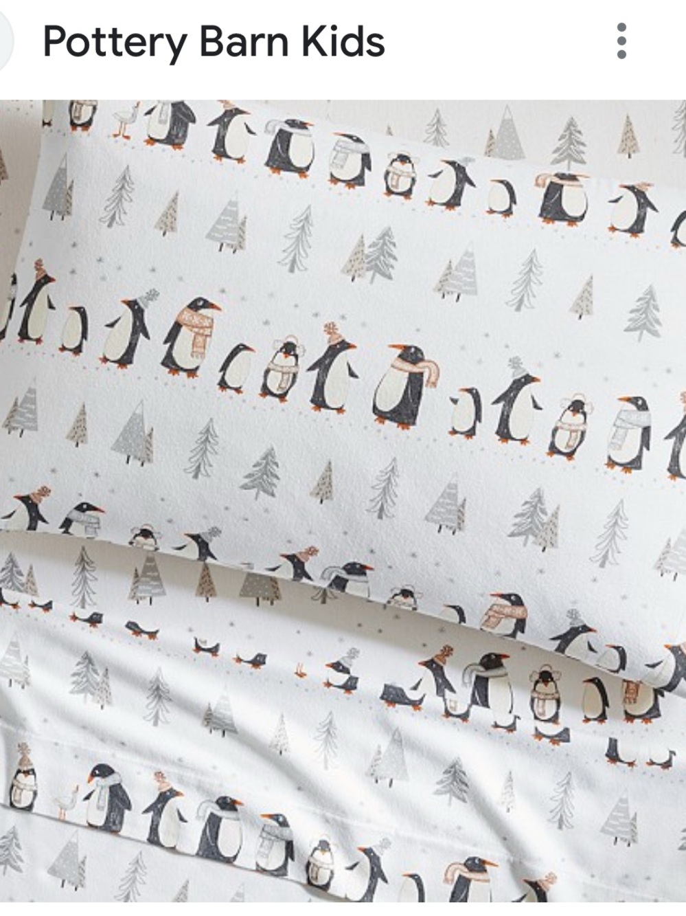 Pottery Barn Kids Penguin Parade  organic Cotton Sheet twin Set